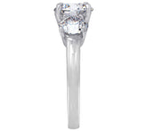 Diamonique Sterling Silver Round 3-Stone Ring, Size 6